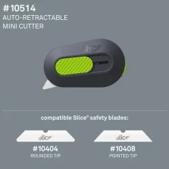 Mini Utility Knife: 62.00 mm Handle, Retractable Blade