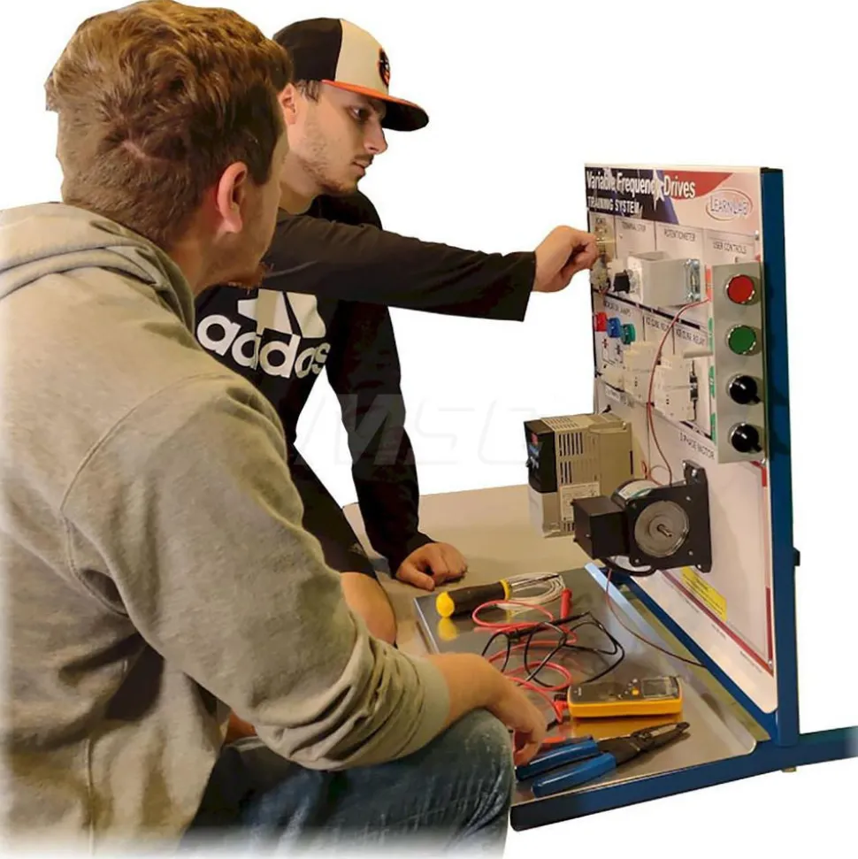 Motion Control & Power Transmission Training Systems: Type: Variable Frequency Drive; Includes: Ice Cube Control Relays, Three Phase Motor, Wye Wound Induction Motor, Rheostat Control (0-10V & 5-20MA), Industrial Stop-Start Controls, Industrial Panel Indication, Selector Switches