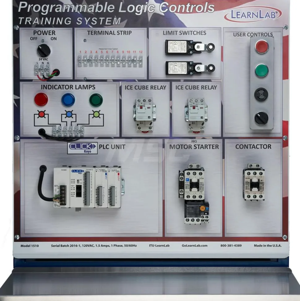 Motion Control & Power Transmission Training Systems: Type: PLC; Includes: PowerPoint Presentation, Programming Cable, DirectLogix, Hands-On Training Panel with Physical Working Components, Thumb Drive with Printable Book Materials
