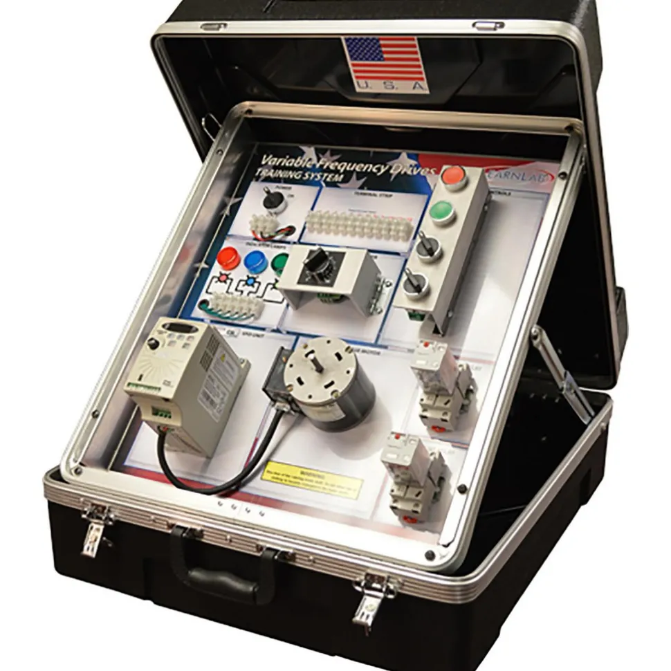 Motion Control & Power Transmission Training Systems: Type: Variable Frequency Drive; Includes: Ice Cube Control Relays, Three Phase Motor, Wye Wound Induction Motor, Rheostat Control (0-10V & 5-20MA), Industrial Stop-Start Controls, Industrial Panel Indication, Selector Switches