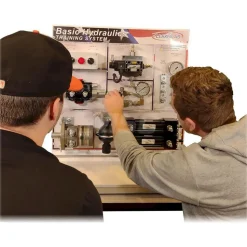 Motion Control & Power Transmission Training Systems; Type: Hydraulics & Fluid Power; Includes: Instructor's Guide Manual; Hydraulic Directional Control Valve; Hydraulic Accumulator; Hydraulic 120V Power Unit & Reservoir; Quick Disconnect Hoses; 2x Hydrualic Two-Direction Cylinders