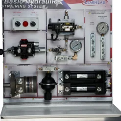 Motion Control & Power Transmission Training Systems; Type: Hydraulics & Fluid Power; Includes: Instructor's Guide Manual; Hydraulic Directional Control Valve; Hydraulic Accumulator; Hydraulic 120V Power Unit & Reservoir; Quick Disconnect Hoses; 2x Hydrualic Two-Direction Cylinders