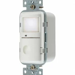 Motion Sensing Wall Switches: Switch Type: Occupancy; Sensor Type: Infrared; Coverage (Sq. Ft.): 1200 ft²; Adjustment Type: Manual Delay