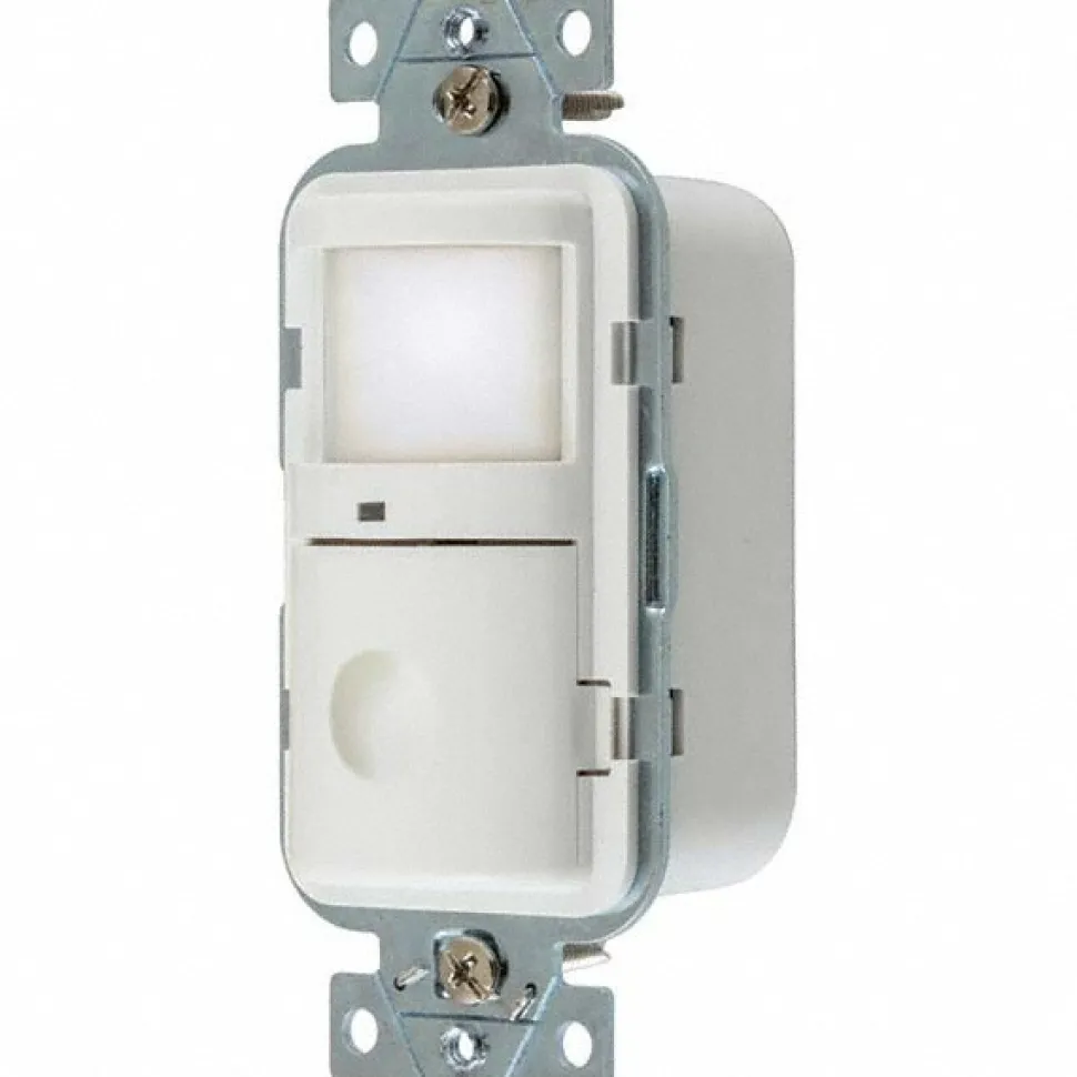 Motion Sensing Wall Switches: Switch Type: Occupancy; Sensor Type: Infrared; Coverage (Sq. Ft.): 1200 ft²; Adjustment Type: Manual Delay