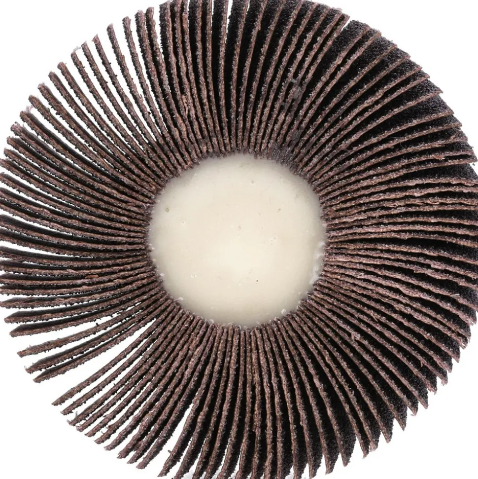 Mounted Flap Wheel: 3" Dia, 1" Face Width, 60 Grit, Aluminum Oxide