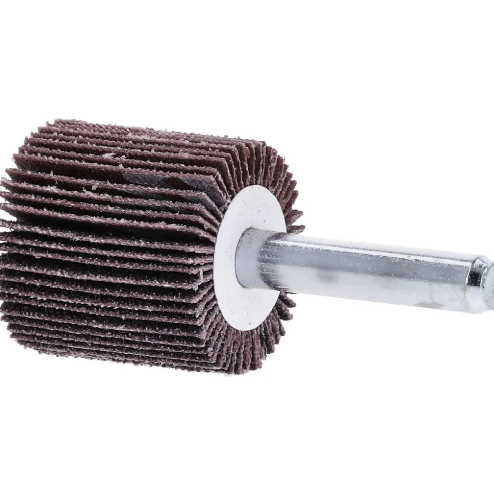 Mounted Flap Wheel: 1" Dia, 1" Face Width, 80 Grit, Aluminum Oxide