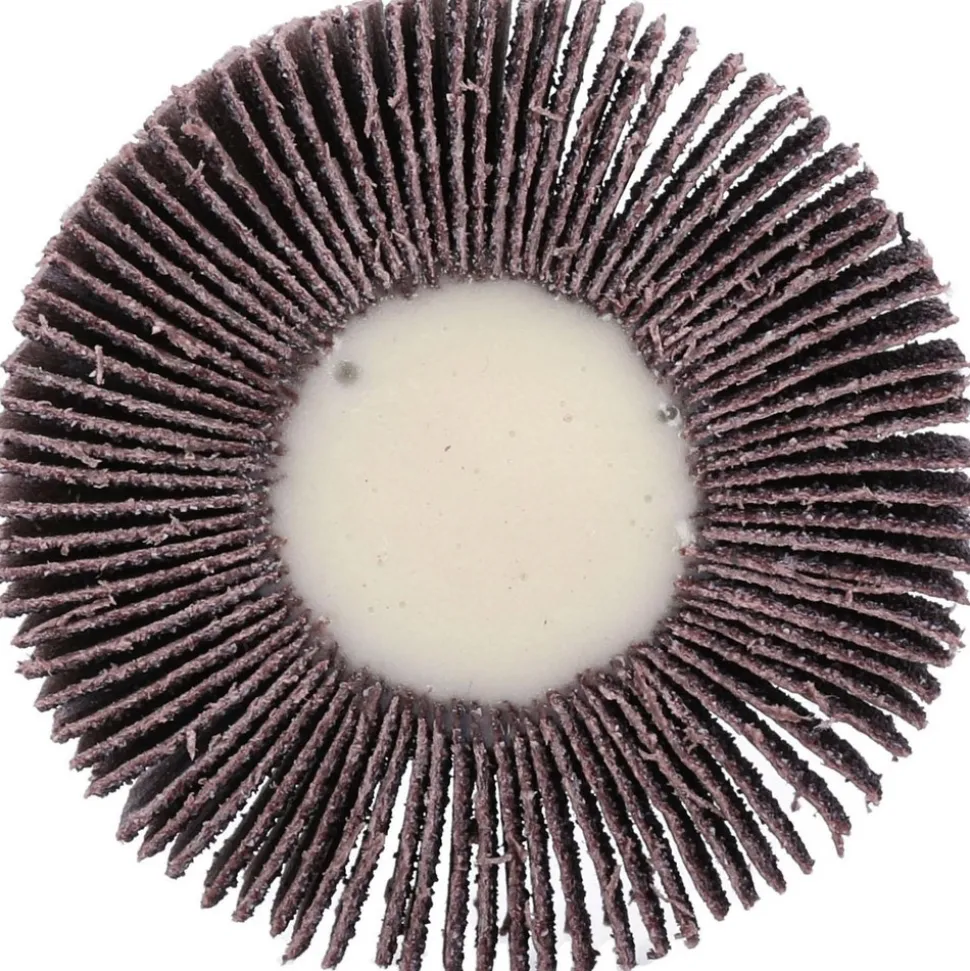 Mounted Flap Wheel: 2" Dia, 1" Face Width, 60 Grit, Aluminum Oxide