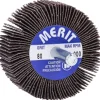 Mounted Flap Wheel: 2" Dia, 1" Face Width, 80 Grit, Aluminum Oxide