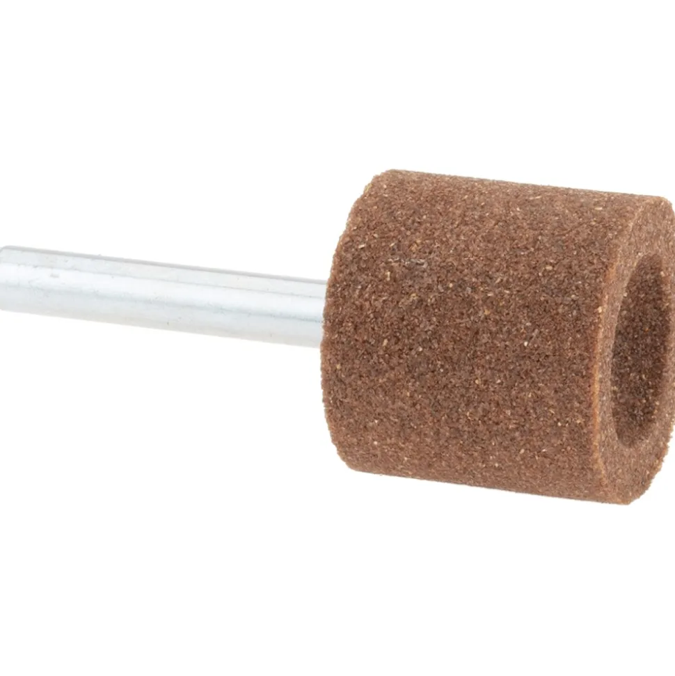 Mounted Point: 1" Thick, 1/4" Shank Dia, A38, 60 Grit, Medium