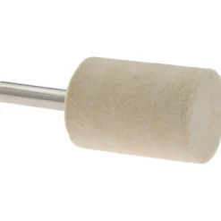 Mounted Polishing Bob: Cylinder Shape, 1" Max Dia, 1/4" Shank Dia, Wool Felt