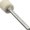 Mounted Polishing Bob: Cylinder Shape, 3/8" Max Dia, 1/8" Shank Dia, Wool Felt