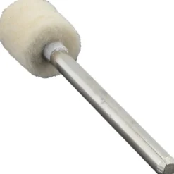 Mounted Polishing Bob: Cylinder Shape, 3/8" Max Dia, 1/8" Shank Dia, Wool Felt