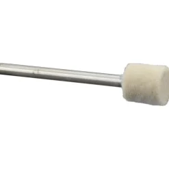 Mounted Polishing Bob: Cylinder Shape, 3/8" Max Dia, 1/8" Shank Dia, Wool Felt