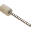Mounted Polishing Bob: Cylinder Shape, 3/8" Max Dia, 1/8" Shank Dia, Wool Felt