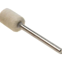 Mounted Polishing Bob: Cylinder Shape, 3/8" Max Dia, 1/8" Shank Dia, Wool Felt