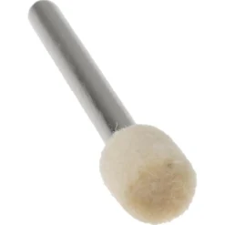Mounted Polishing Bob: Cylinder Shape, 1/4" Max Dia, 1/8" Shank Dia, Wool Felt