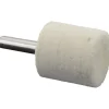 Mounted Polishing Bob: Cylinder Shape, 1" Max Dia, 1/4" Shank Dia, Wool Felt