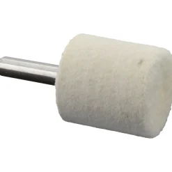 Mounted Polishing Bob: Cylinder Shape, 1" Max Dia, 1/4" Shank Dia, Wool Felt
