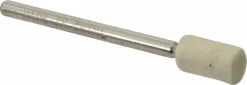 Mounted Polishing Bob: Cylinder Shape, 1/4" Max Dia, 1/8" Shank Dia, Wool Felt