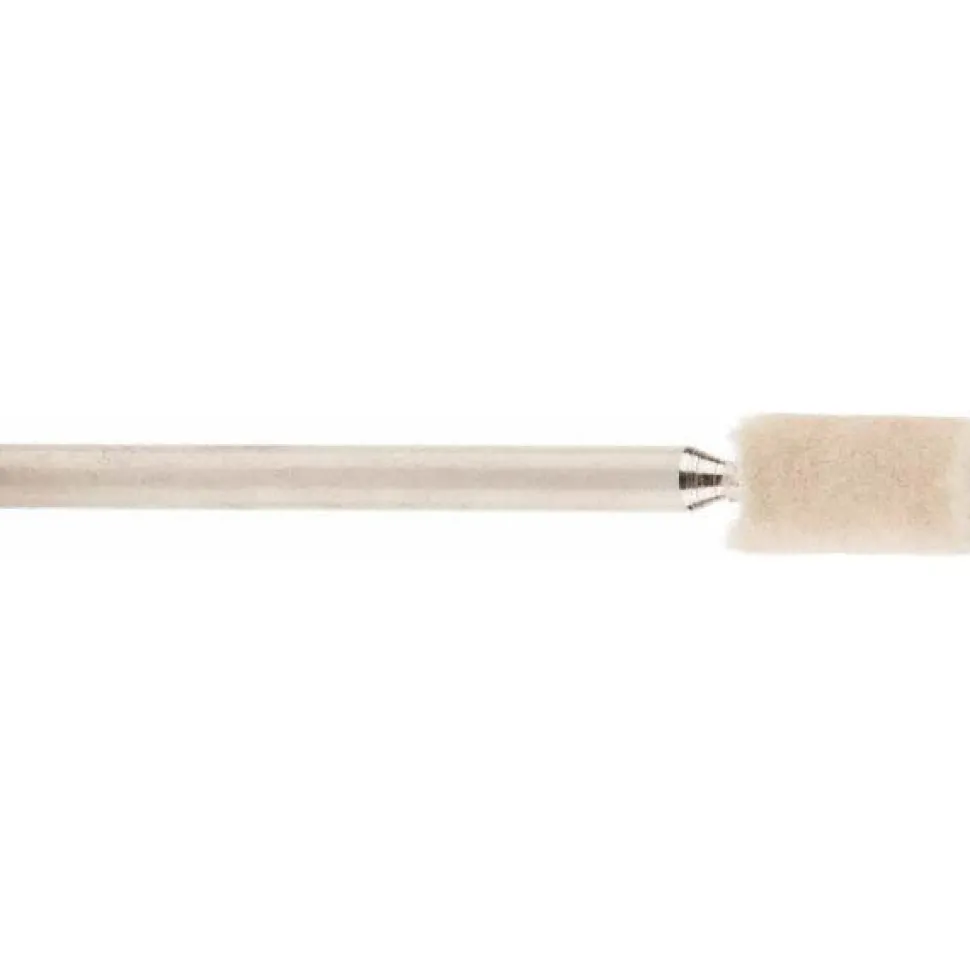 Mounted Polishing Bob: Cylinder Shape, 1/4" Max Dia, 1/8" Shank Dia, Wool Felt