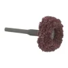 Mounted Satin Disc Buffing Wheel: 1-1/2" Dia, 1" Thick, 1/8" Shank Dia