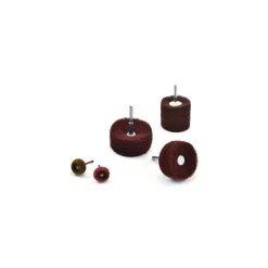 Mounted Satin Disc Buffing Wheel: 1" Dia, 1/2" Thick, 1/8" Shank Dia