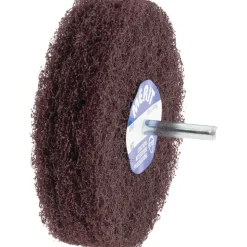 Mounted Scrubber Buffing Wheel: 4" Dia, 1/4" Shank Dia