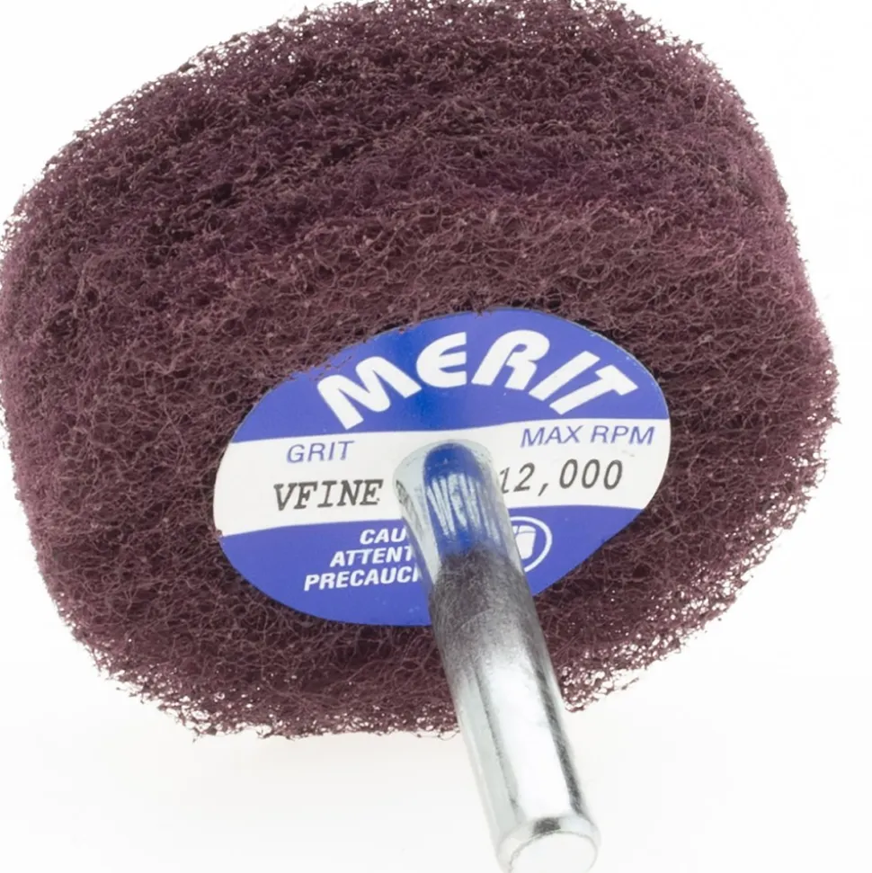 Mounted Scrubber Buffing Wheel: 2" Dia, 1/4" Shank Dia