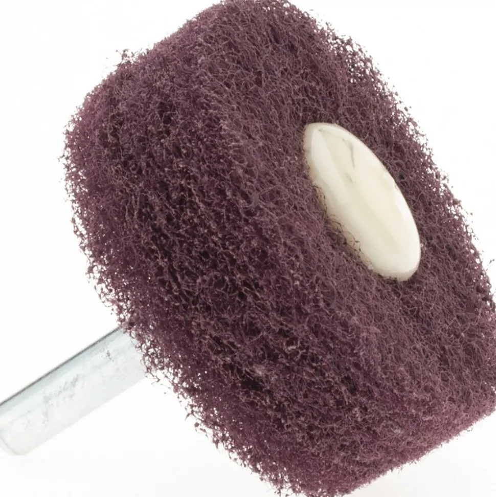 Mounted Scrubber Buffing Wheel: 2" Dia, 1/4" Shank Dia