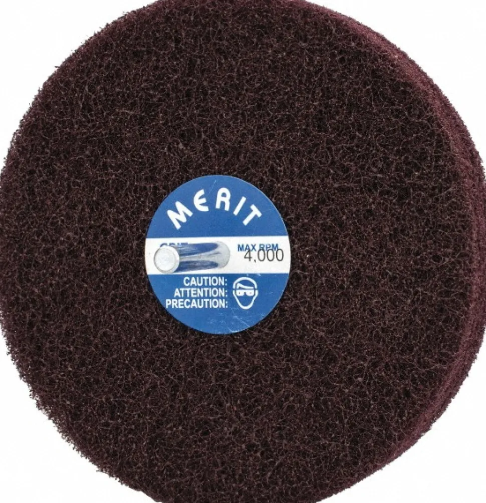 Mounted Scrubber Buffing Wheel: 5" Dia, 1/4" Shank Dia