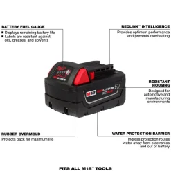 M18â„¢ REDLITHIUMâ„¢ XC5.0 Extended Capacity Battery, 2-Pack