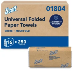Multifold Paper Towels (01804), with Absorbency Pockets™, 9.2" x 9.4" Sheets, Compressed Pack, White