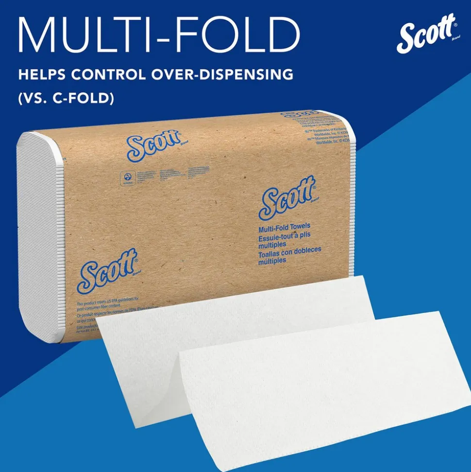 Multifold Paper Towels (01804), with Absorbency Pockets™, 9.2" x 9.4" Sheets, Compressed Pack, White