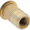 M6x1.00, 9.91mm Insert Dia, 17.27mm OAL, Knurled Body Open End Threaded Insert