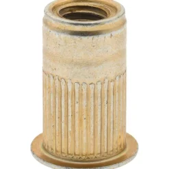 M6x1.00, 9.91mm Insert Dia, 17.27mm OAL, Knurled Body Open End Threaded Insert