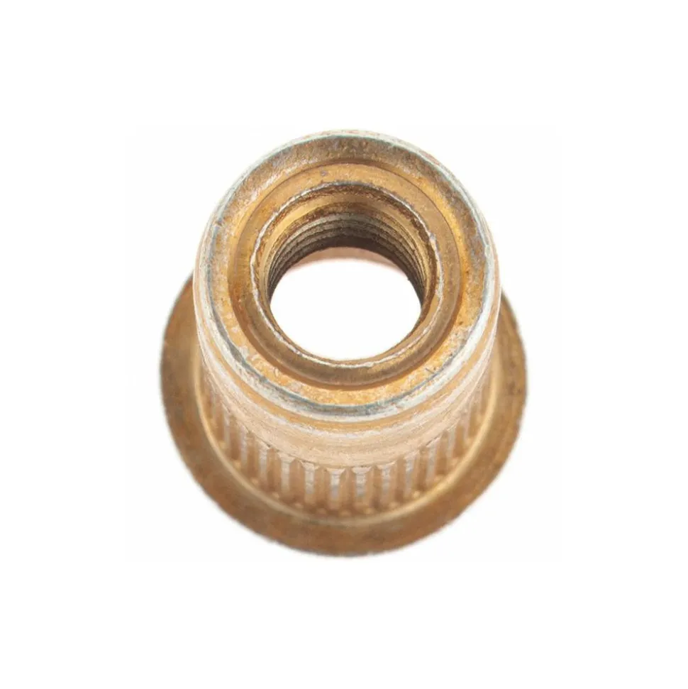 M6x1.00, 9.91mm Insert Dia, 14.73mm OAL, Knurled Body Open End Threaded Insert