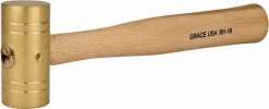 Non-Marring Hammer: 1 lb, 1-1/4" Face Dia, Brass Head