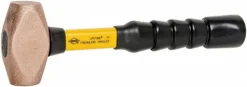 Non-Marring Hammer: 40 oz, 1-1/4" Face Dia, Brass Head