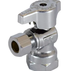 NPT 1/2 Inlet, 125 Max psi, Chrome Finish, Carbon Steel Water Supply Stop Valve