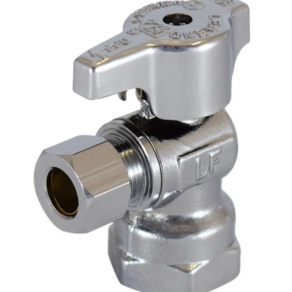 NPT 1/2 Inlet, 125 Max psi, Chrome Finish, Carbon Steel Water Supply Stop Valve