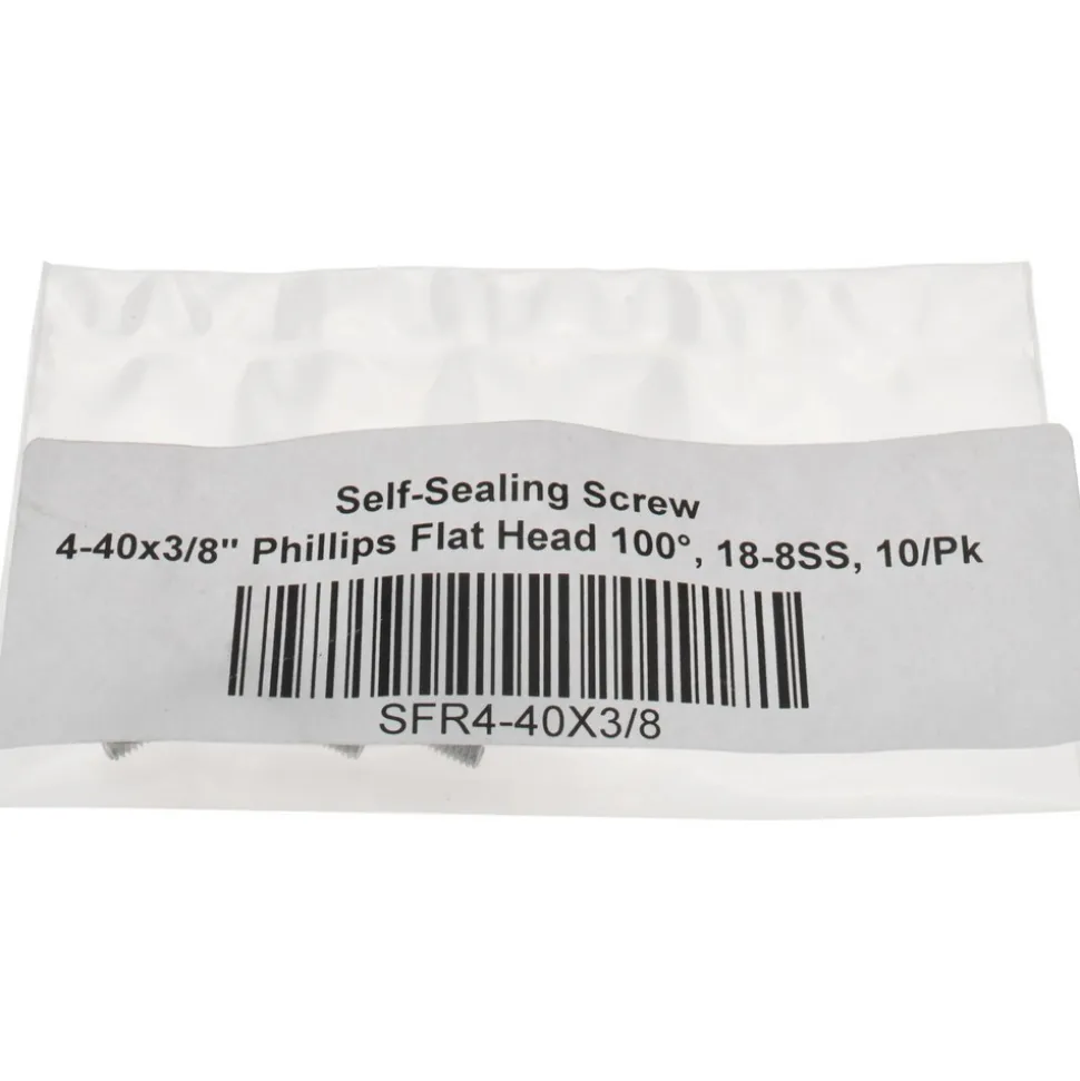 #4-40, 3/8" OAL, Flat Head, #1 Phillips Self Sealing Machine Screw