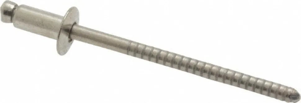 Open End Blind Rivet: Dome Head, Stainless Steel Body, Stainless Steel Mandrel