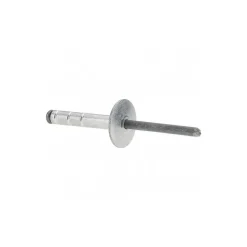 Open End Blind Rivet: Large Flange Head, Aluminum Body, Steel Mandrel
