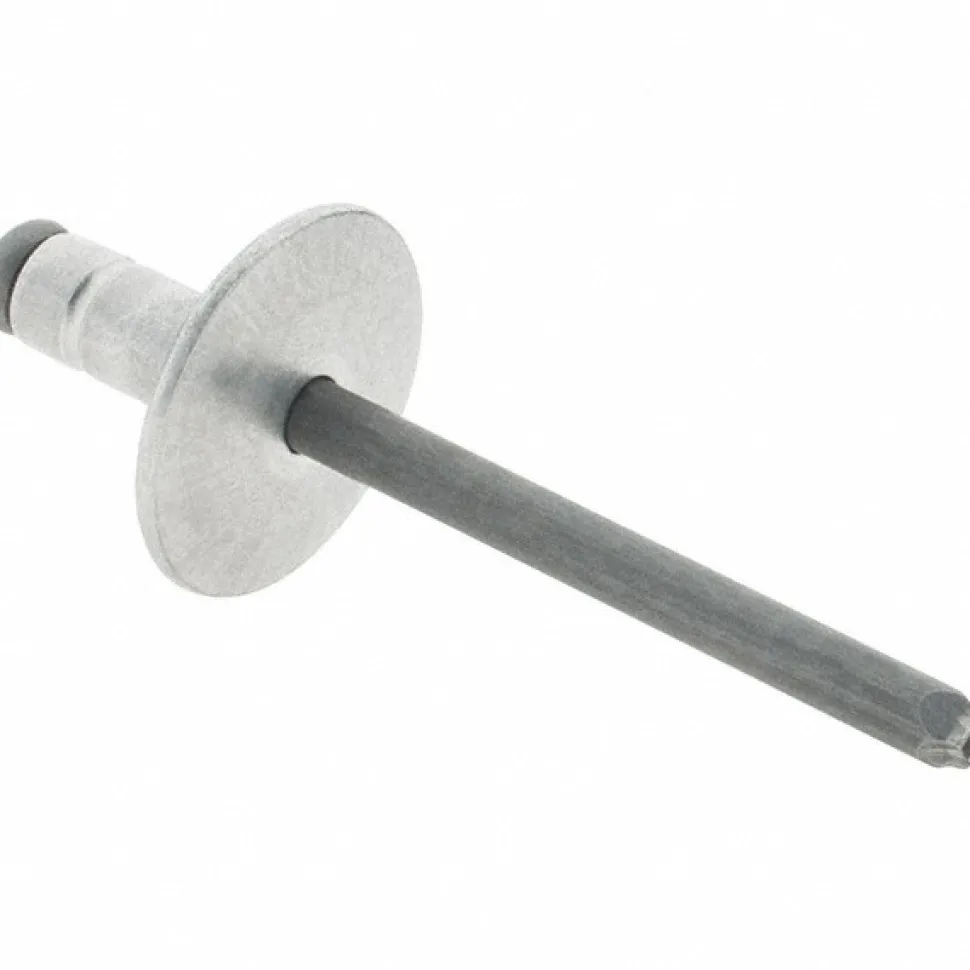 Open End Blind Rivet: Large Flange Head, Aluminum Body, Steel Mandrel
