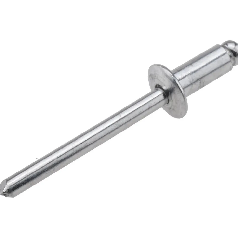 Open End Blind Rivet: Size 64, Dome Head, Aluminum Body, Aluminum Mandrel
