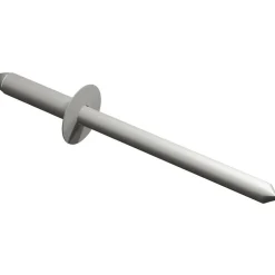 Open End Blind Rivet: Size 64, Dome Head, Stainless Steel Body, Stainless Steel Mandrel