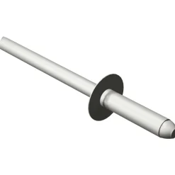 Open End Blind Rivet: Size 64, Dome Head, Stainless Steel Body, Stainless Steel Mandrel