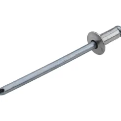 Open End Blind Rivet: Size 42, Dome Head, Aluminum Body, Steel Mandrel