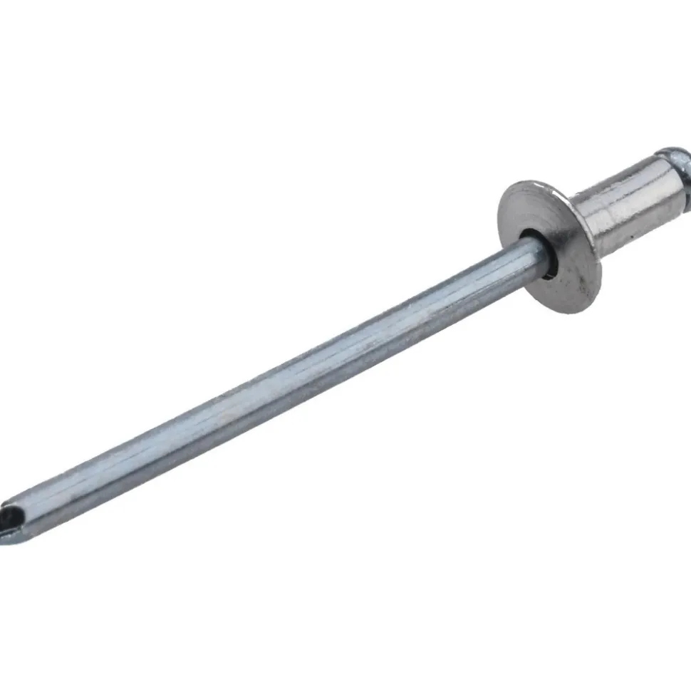 Open End Blind Rivet: Size 42, Dome Head, Aluminum Body, Steel Mandrel