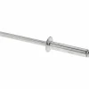 Open End Blind Rivet: Size 6-12, Dome Head, Aluminum Body, Aluminum Mandrel